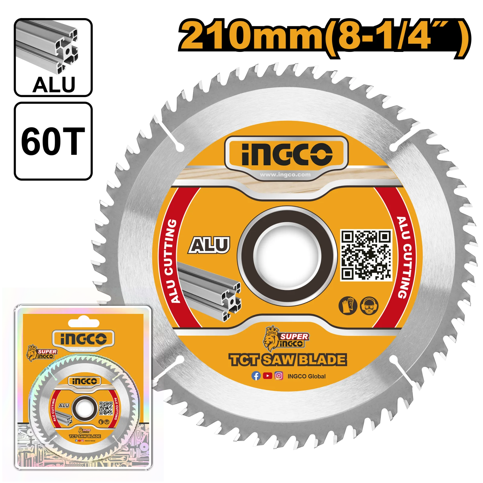 Диск пильный по дереву и алюминию TCT INGCO TSB321023 INDUSTRIAL 210х30 мм 60Т