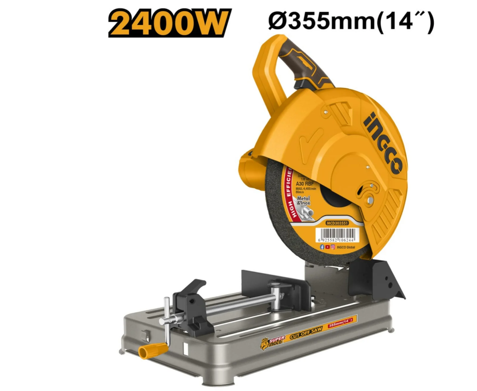 Пила монтажная INGCO COS243558 INDUSTRIAL 355х25,4 мм 2,4 кВт