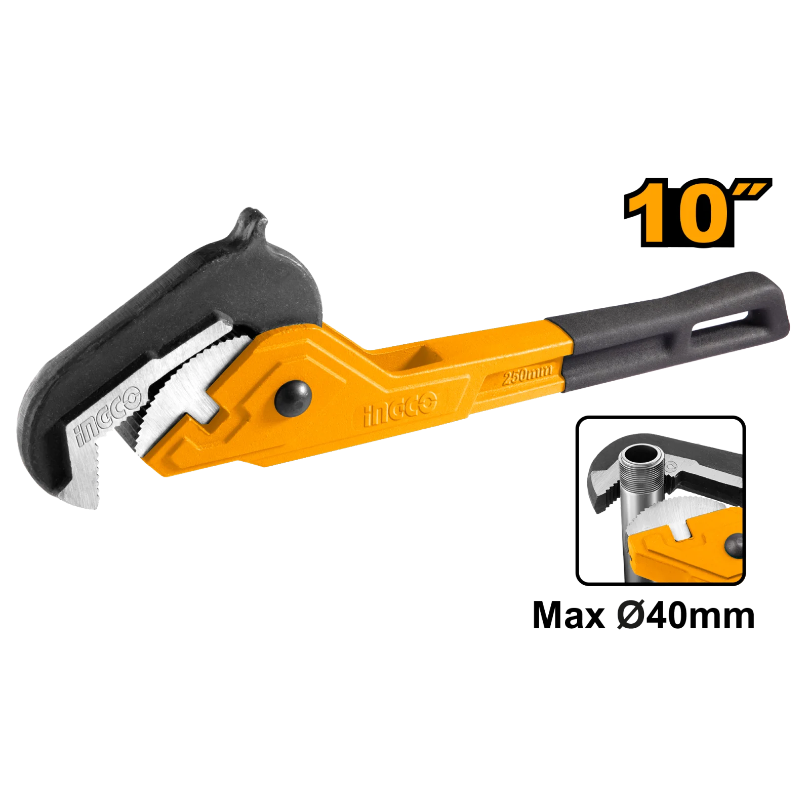 Ключ универсальный самозажимной INGCO HPW1410 INDUSTRIAL 250 мм 14-40 мм