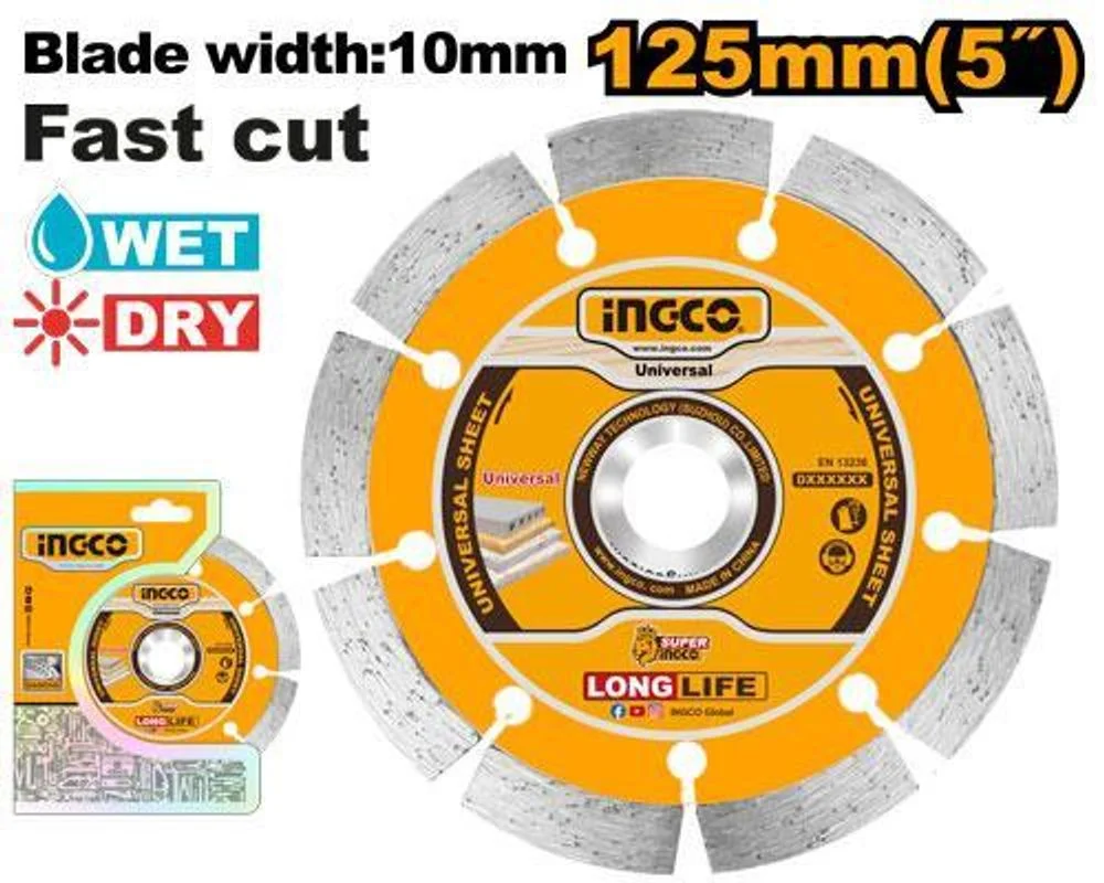 Диск алмазный сегментный INGCO DMD011252 125х22,2 мм