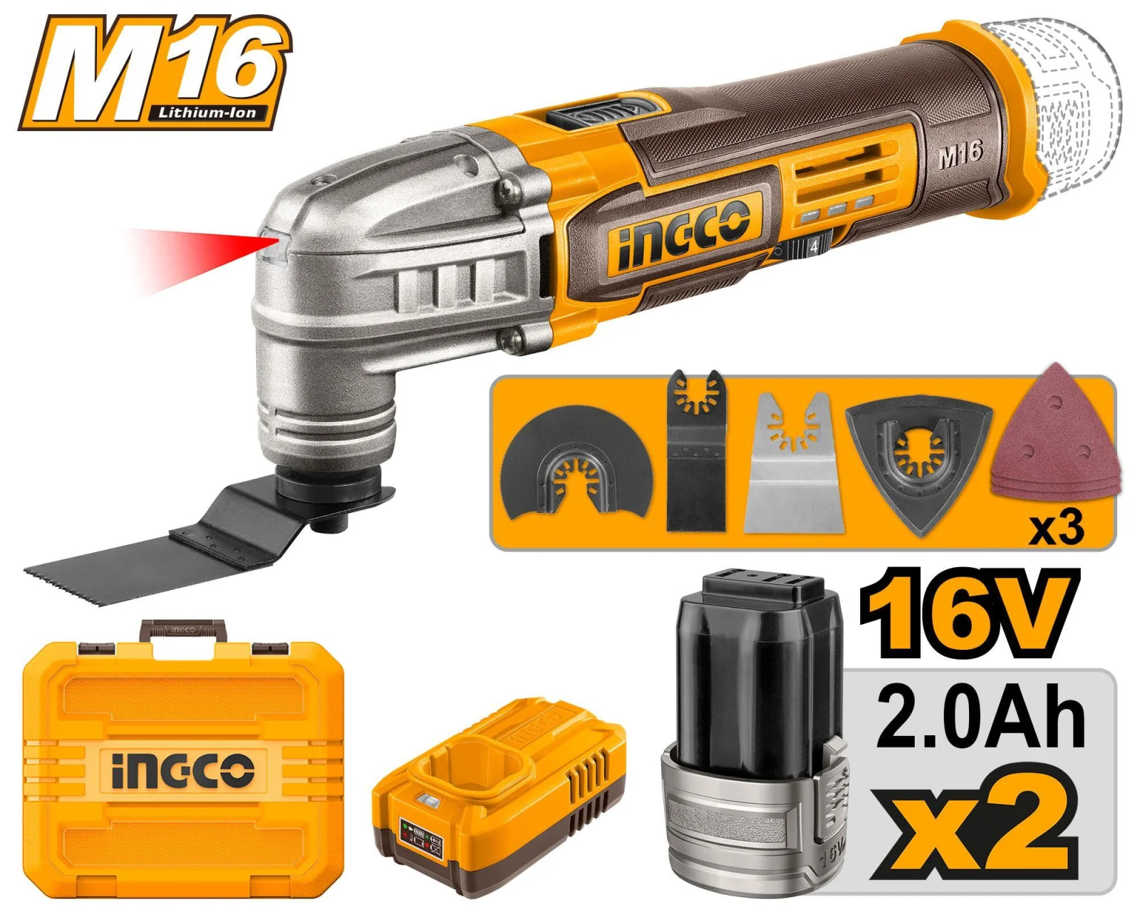 Реноватор/Многофункциональный аккумуляторный инструмент INGCO CMLI16222 16 В