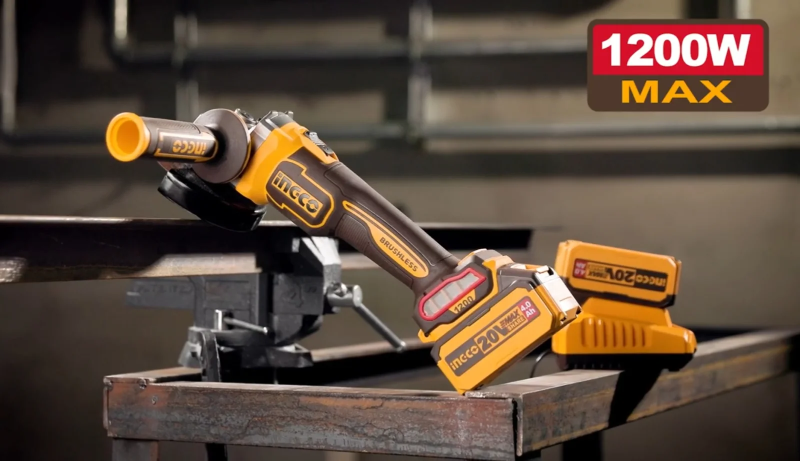 Аккумуляторная угловая шлифовальная машина (УШМ) INGCO CAGLI221153 INDUSTRIAL 20 В 115 мм — фото 16