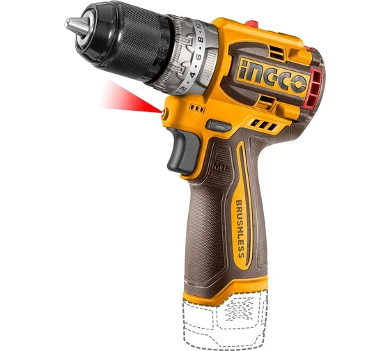 Аккумуляторный ударный бесщеточный шуруповерт INGCO CIDLI16682 INDUSTRIAL 16 В 60 Нм 22+1+1 — фото 4