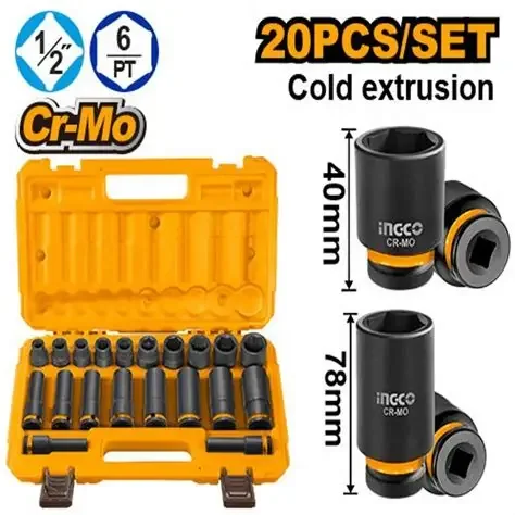 Набор торцевых ударных головок INGCO HKISSD12203L INDUSTRIAL 1/2