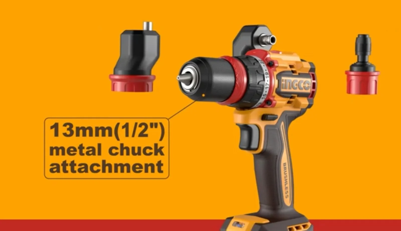 Аккумуляторный бесщёточный шуруповерт INGCO CDLI206686 INDUSTRIAL 20 В 66 Нм с набором сменных насадок — фото 11