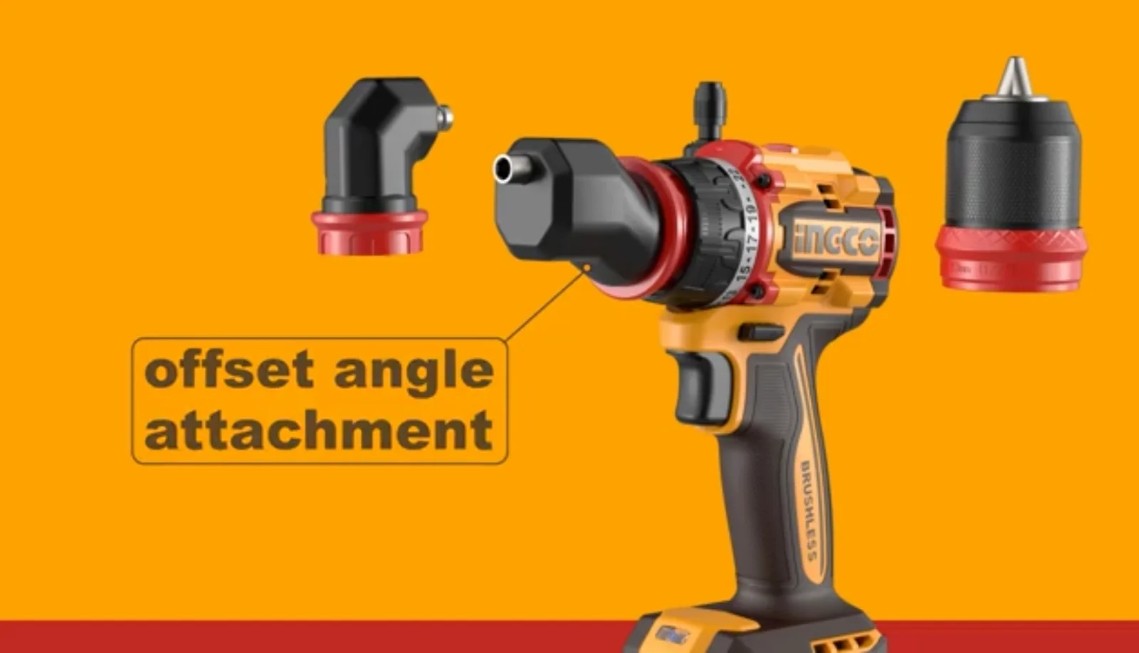 Аккумуляторный бесщёточный шуруповерт INGCO CDLI206686 INDUSTRIAL 20 В 66 Нм с набором сменных насадок — фото 17