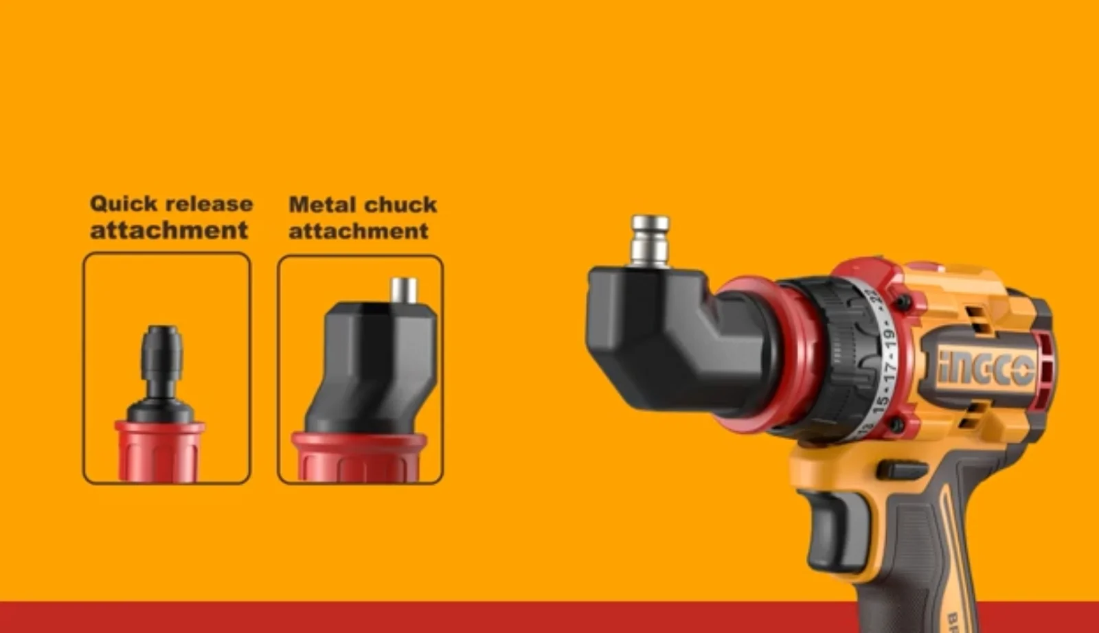 Аккумуляторный бесщёточный шуруповерт INGCO CDLI206686 INDUSTRIAL 20 В 66 Нм с набором сменных насадок — фото 26