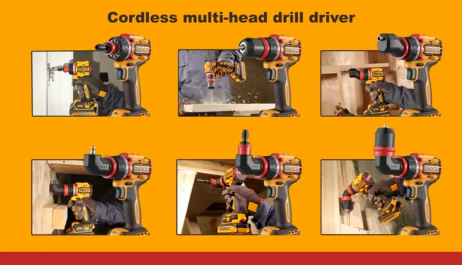 Аккумуляторный бесщёточный шуруповерт INGCO CDLI206686 INDUSTRIAL 20 В 66 Нм с набором сменных насадок — фото 30