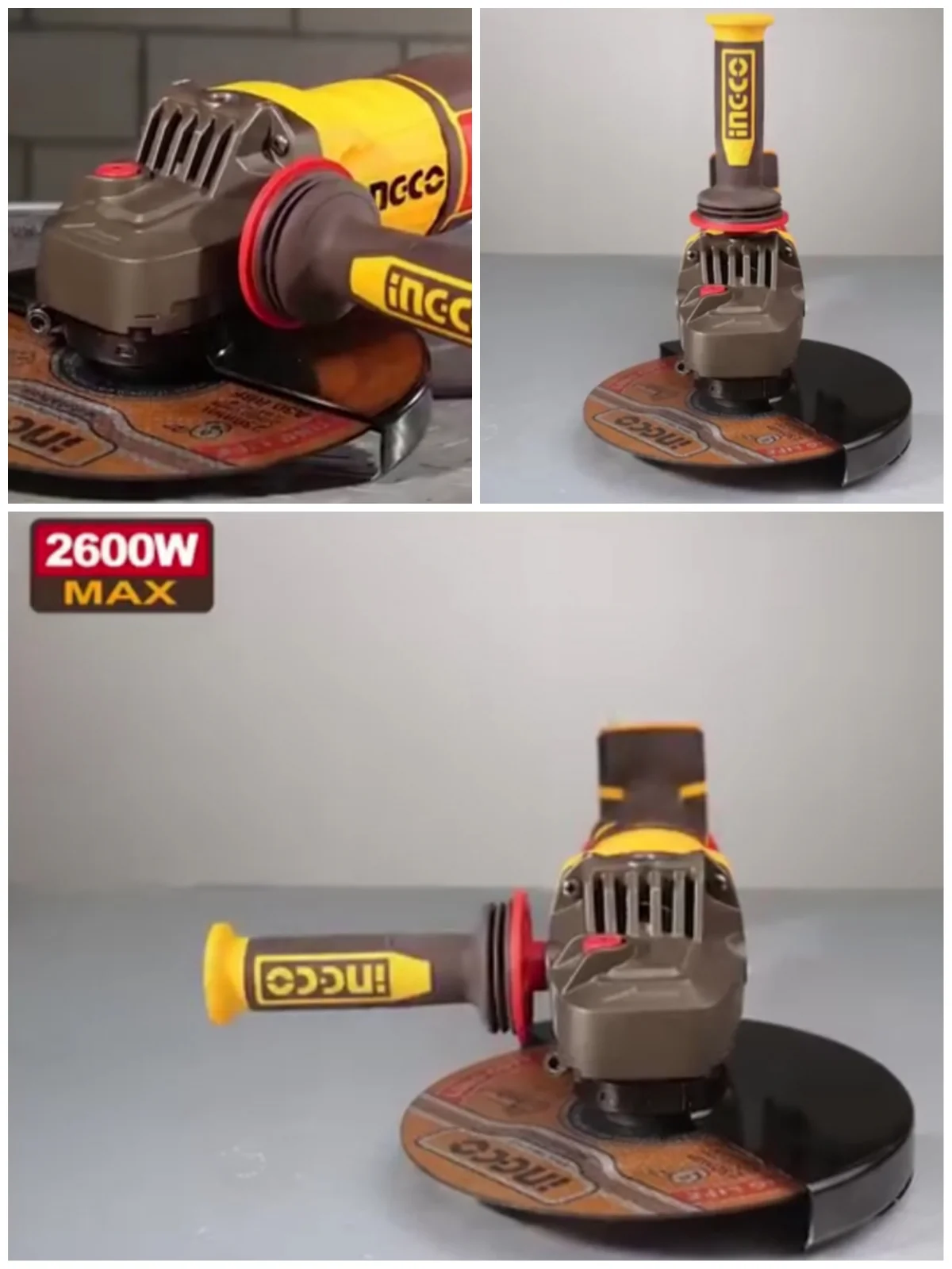 Аккумуляторная угловая шлифовальная машина (УШМ) INGCO CAGLI4260182 INDUSTRIAL 42 В 230 мм 2х4 Ач — фото 6