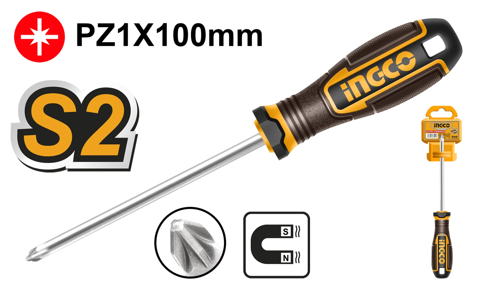 Отвертка крестовая INGCO HSDPZ1100 PZ1x100 мм