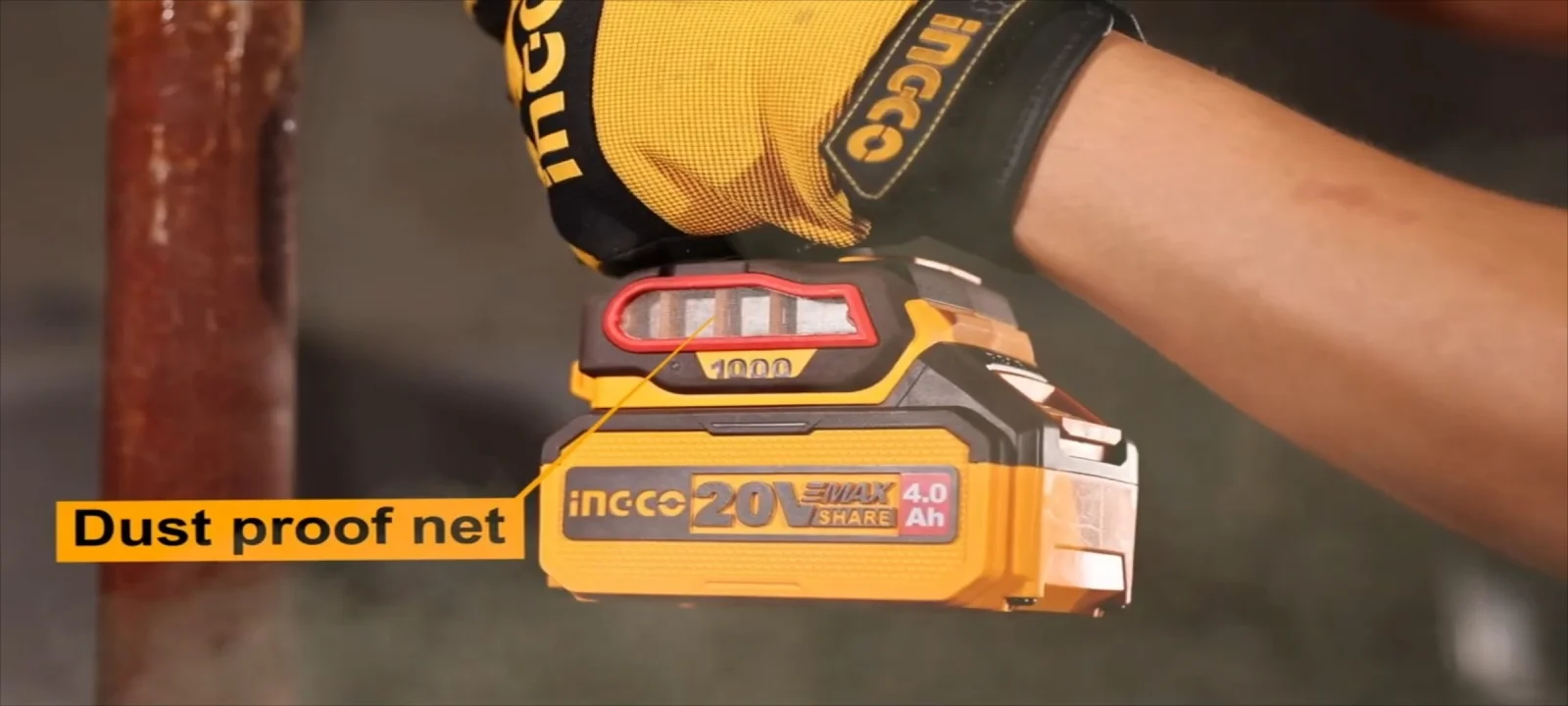 Аккумуляторная угловая шлифовальная машина (УШМ) INGCO CAGLI271532 INDUSTRIAL 20 В 115 мм 2x4 Ач — фото 11