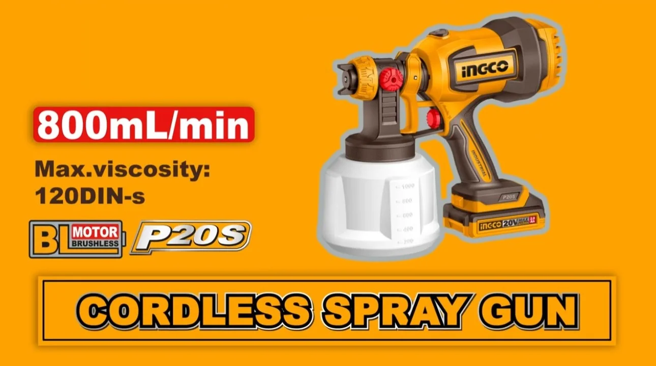 Краскопульт аккумуляторный INGCO CSGLI20042 20 В 120DIN 1х2Ач — фото 3