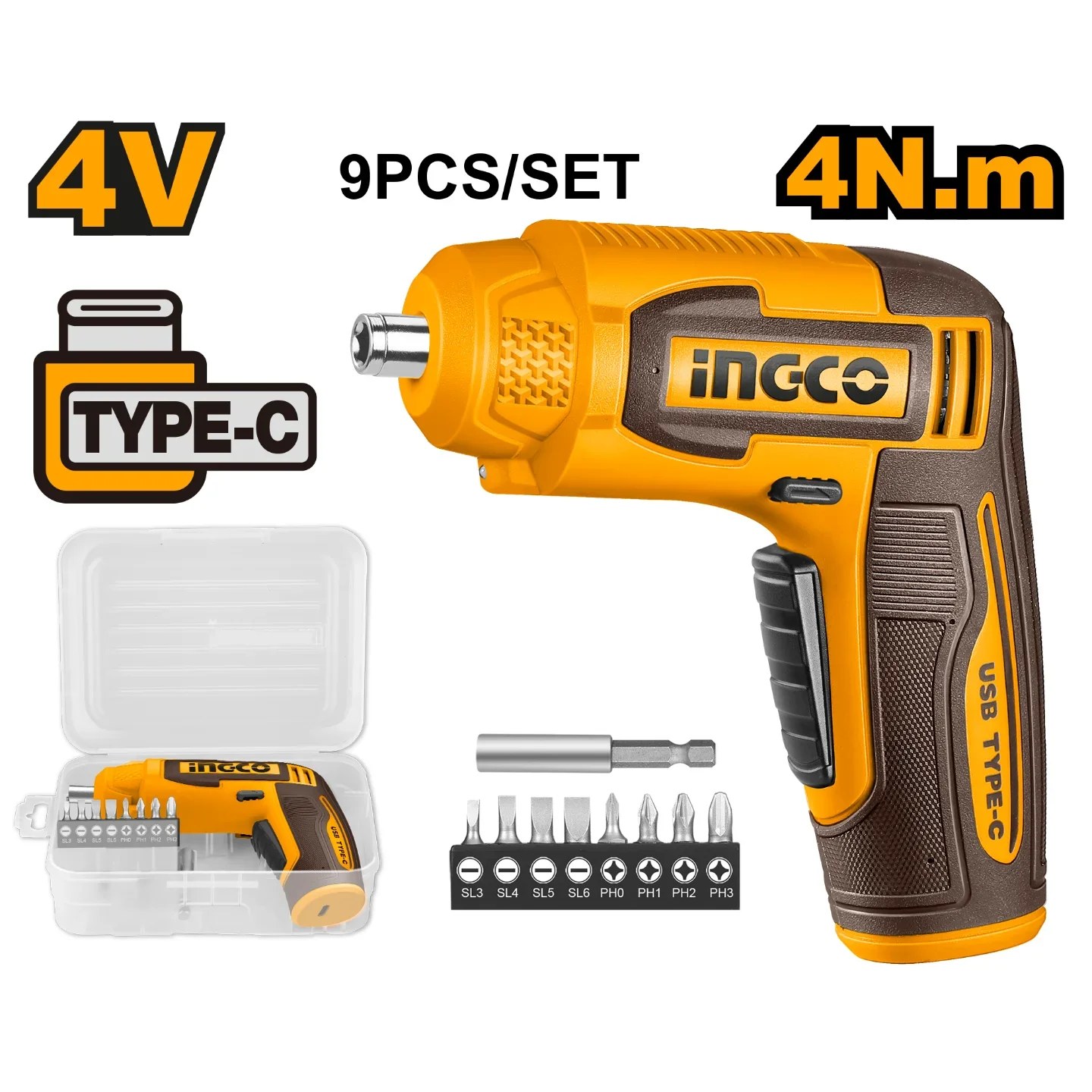 Аккумуляторная отвертка INGCO CSDLI0458 4 В 4 Нм 1/4