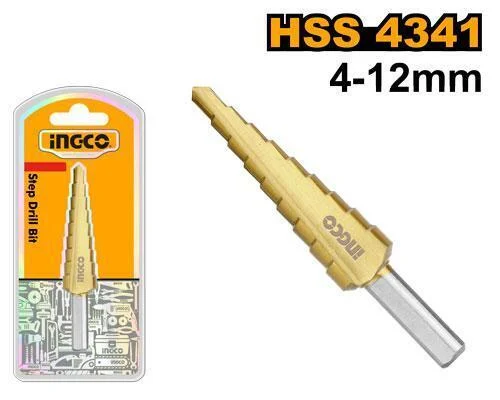 Сверло ступенчатое INGCO AKSDS41233 INDUSTRIAL 4-12 мм