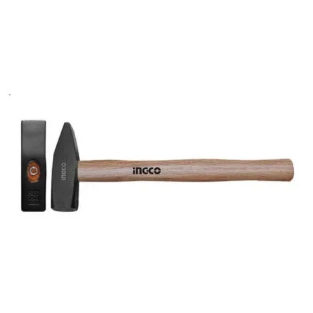 Молоток слесарный с деревянной рукояткой INGCO HMH040500 500 г — фото 2