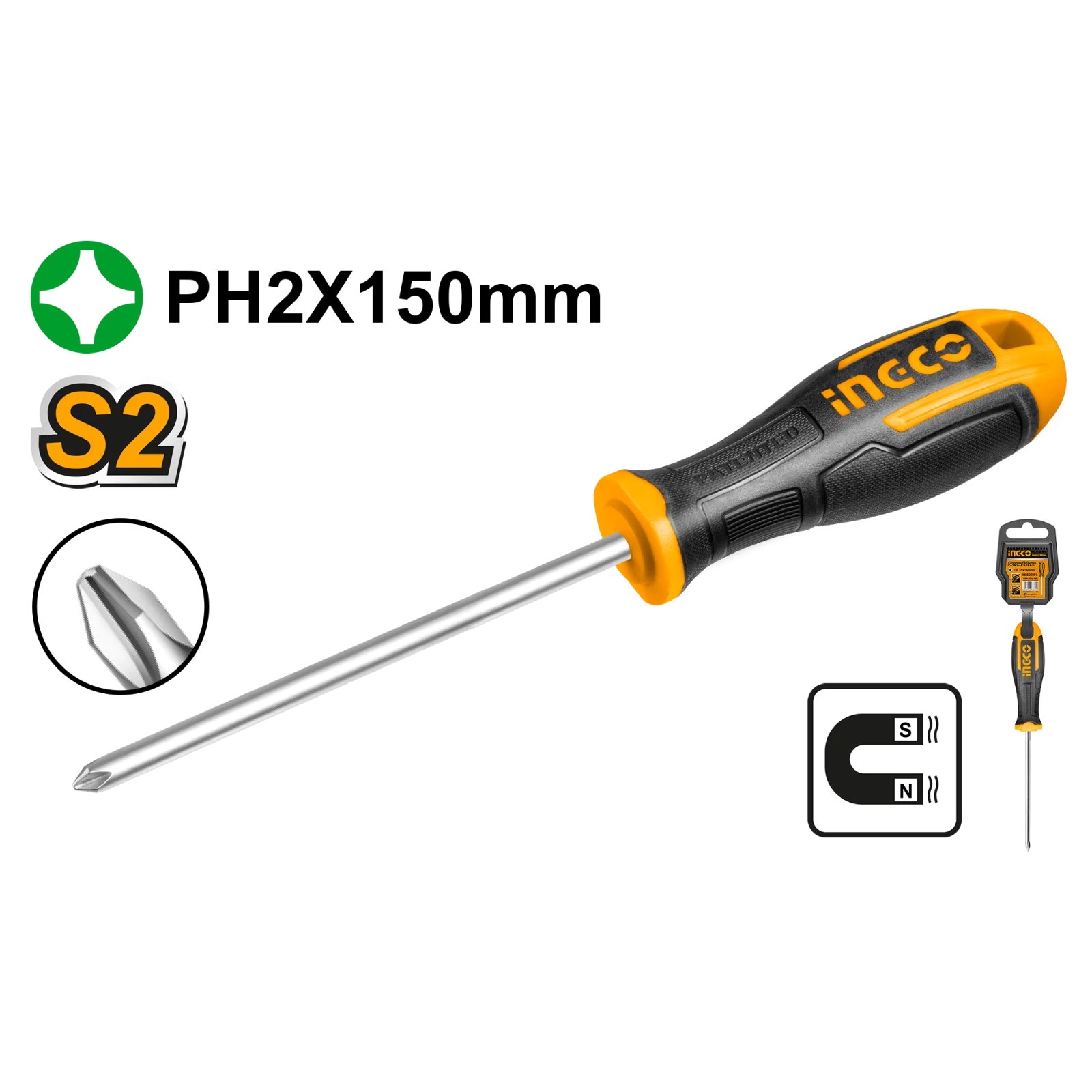 Отвертка крестовая INGCO HS68PH2150 INDUSTRIAL PH2x150 мм