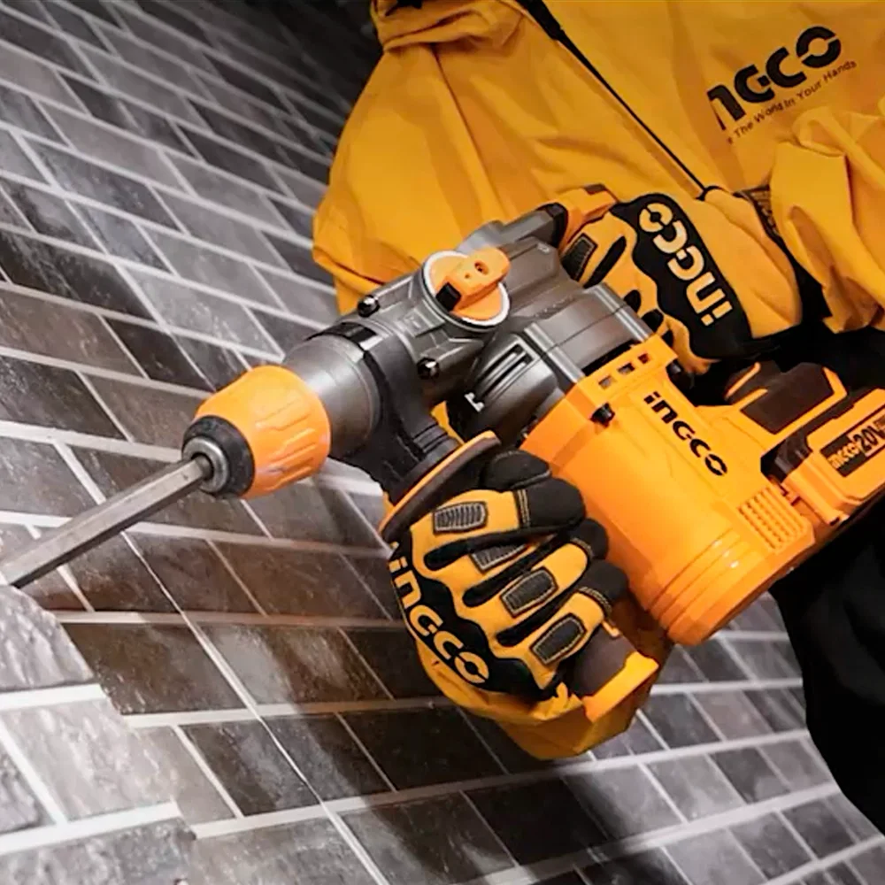 Аккумуляторный бесщеточный перфоратор SDS-Plus INGCO CRHLI202885 INDUSTRIAL 20 В 4,5 Дж 2x5 Ач — фото 7
