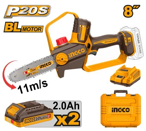 Аккумуляторная бесщеточная цепная пила INGCO CGSLI20882 20 В 8