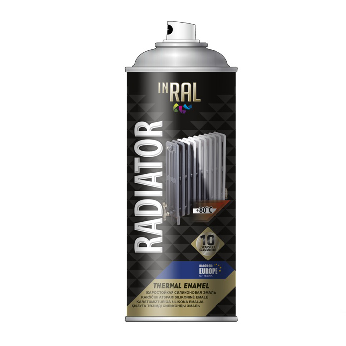 Краска аэрозольная INRAL Radiator thermal enamel 400мл белая — фото 1