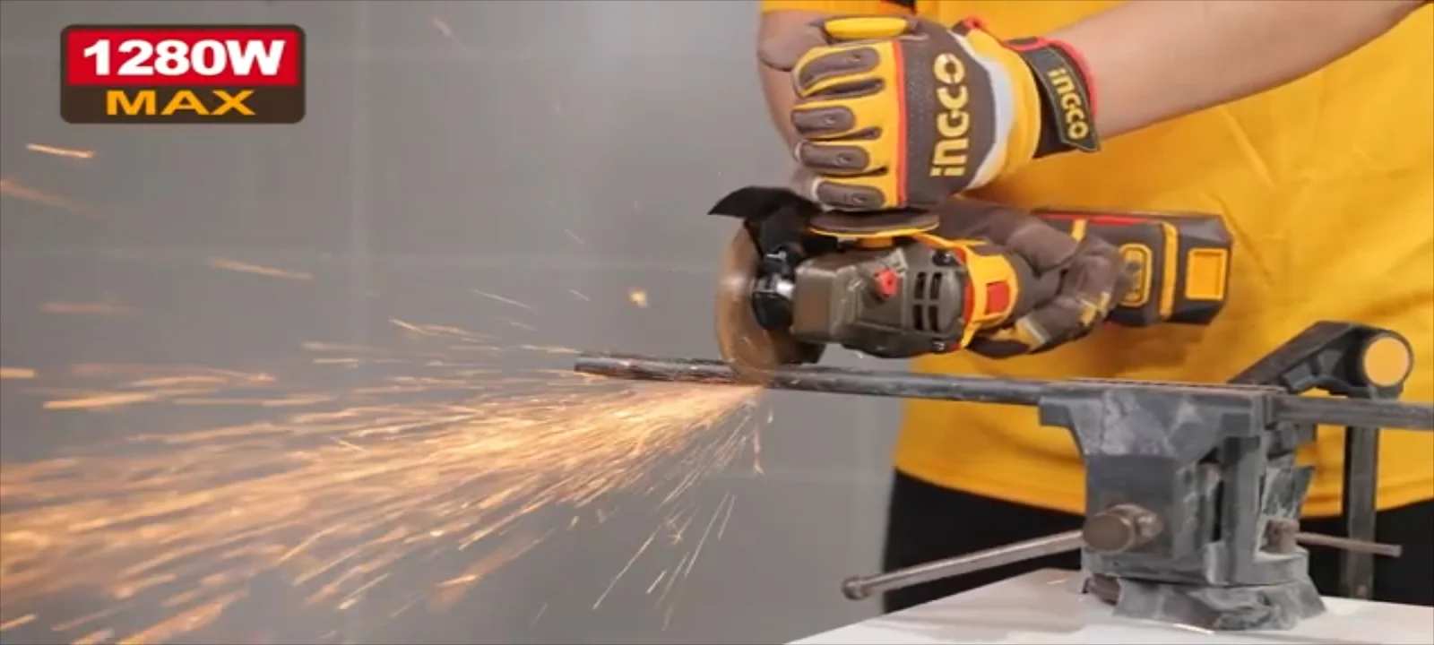 Аккумуляторная угловая шлифовальная машина (УШМ) INGCO CAGLI4128112 INDUSTRIAL 42 В 115 мм 2х2,5 Ач — фото 6
