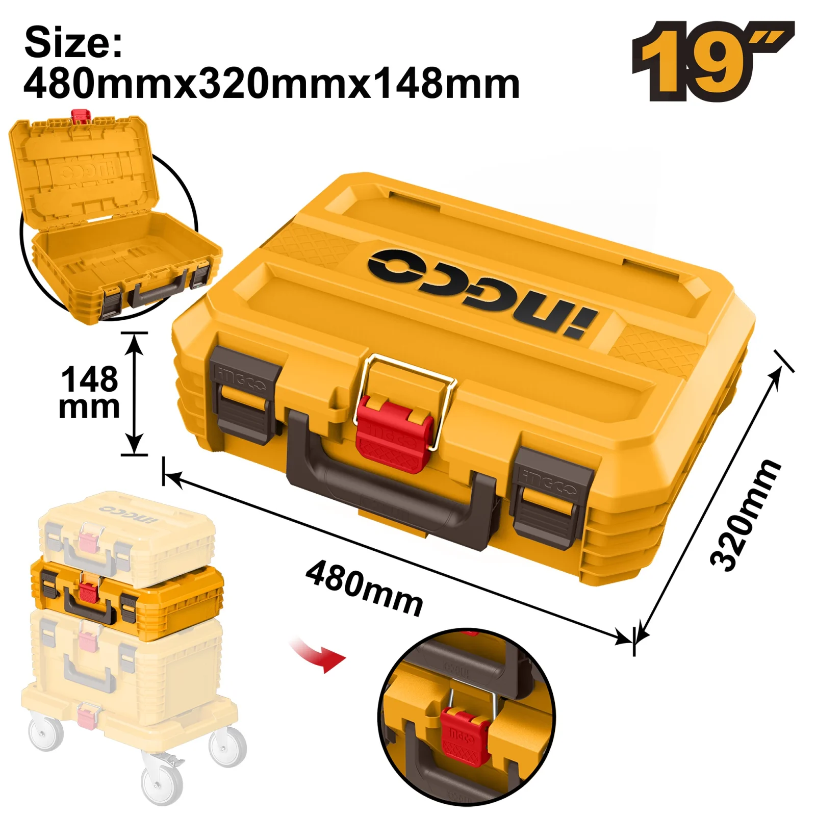 Ящик для инструмента модульный (система хранения) INGCO PBXS102 480х320х148 мм