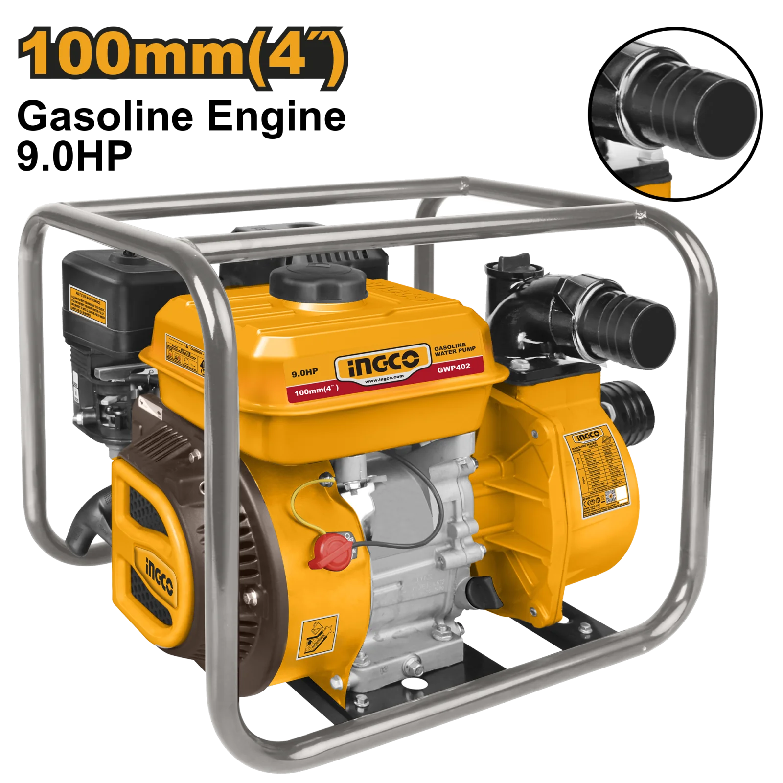 Мотопомпа бензиновая INGCO GWP402 INDUSTRIAL 9,0 л.с.