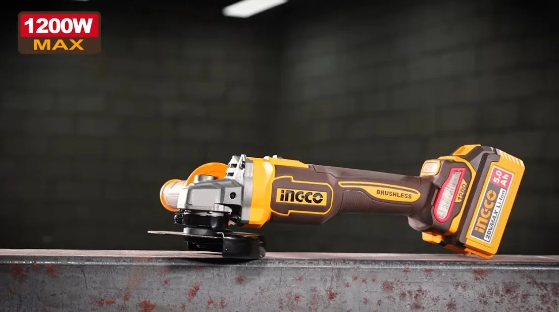 Аккумуляторная угловая шлифовальная машина (УШМ) INGCO CAGLI2120272 INDUSTRIAL 20 В 125 мм 2x5 Ач — фото 10
