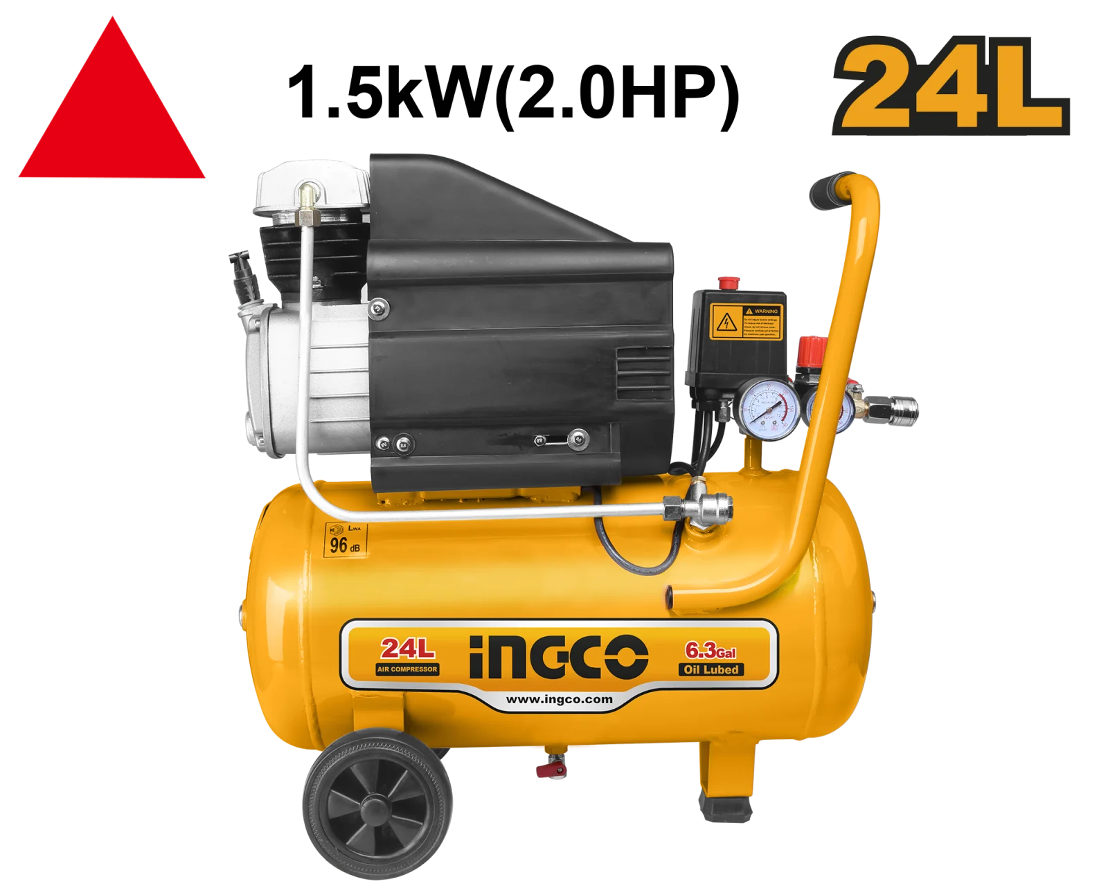 Компрессор INGCO AC20248 INDUSTRIAL 24 л 1,5 кВт