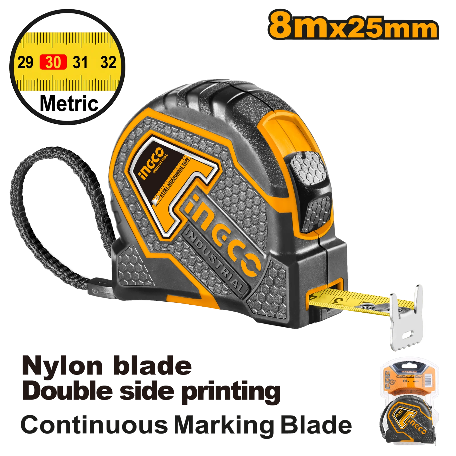 Рулетка измерительная INGCO HSMT8808.1 INDUSTRIAL 8x25 мм
