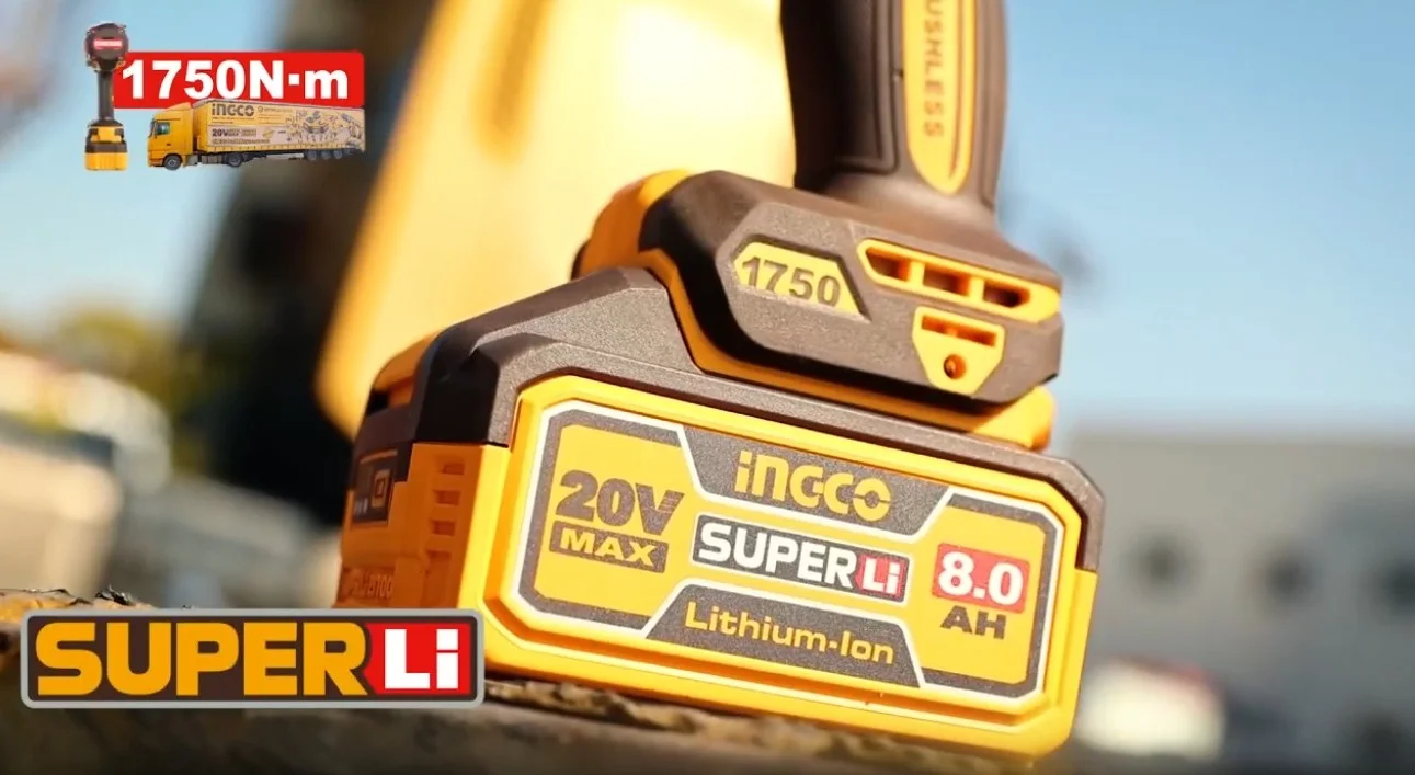 Аккумуляторный бесщеточный ударный гайковерт INGCO CIWLI201751 INDUSTRIAL 20 В 3/4