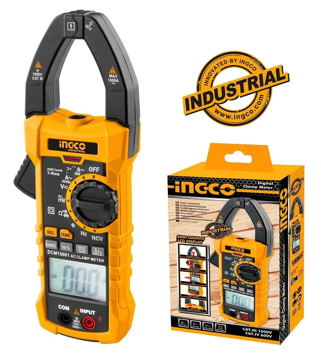 Мультиметр цифровой INGCO DCM10001 INDUSTRIAL