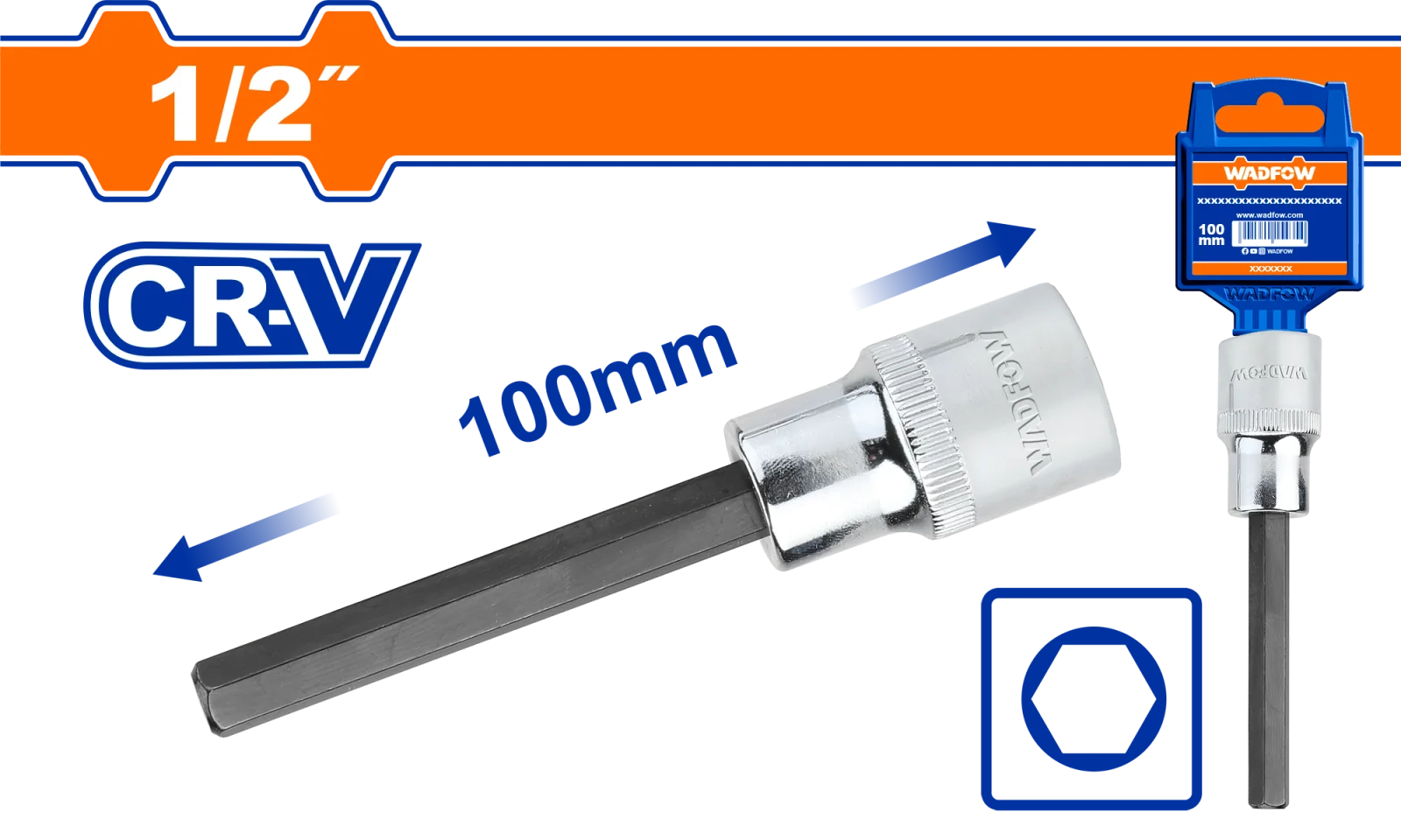 Бита WADFOW WSC5209 HEX 17 мм 1/2
