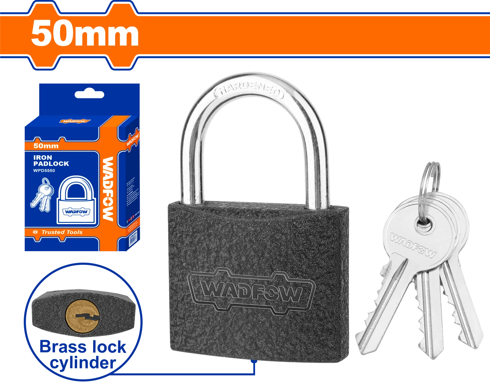 Замок навесной WADFOW WPD5550 50 мм — фото 1