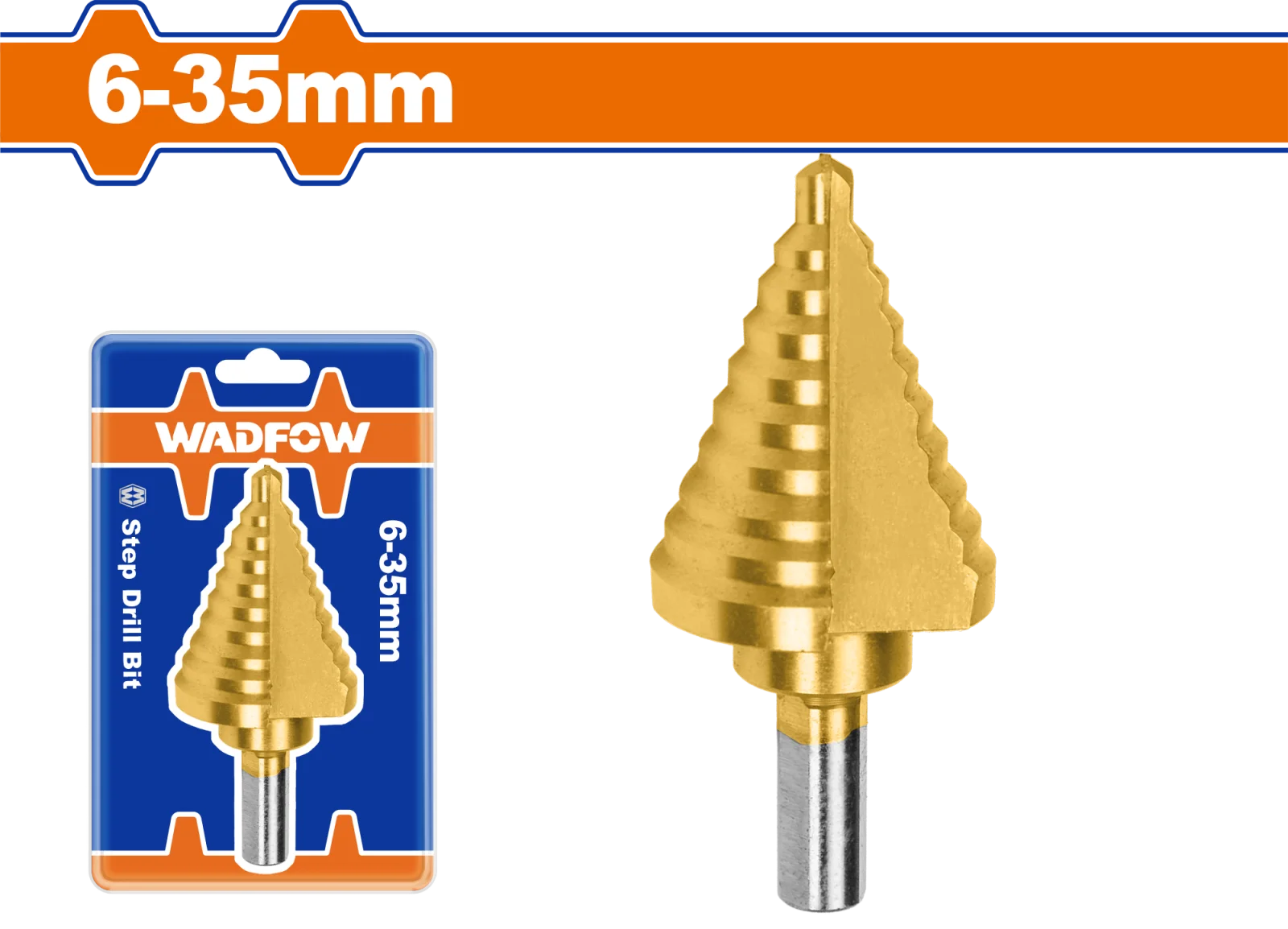 Сверло ступенчатое WADFOW WJD1406 6-35 мм