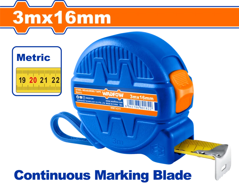 Рулетка WADFOW WMT4311 3м х 16мм