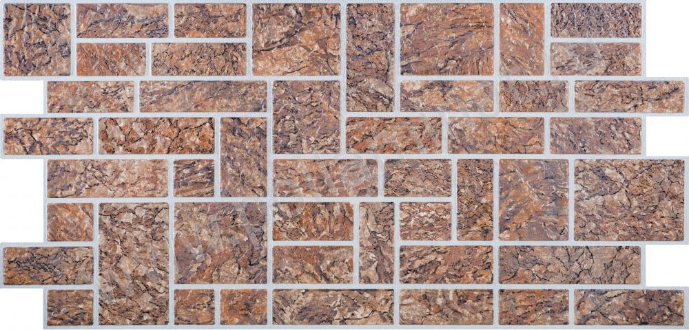 Панель ПВХ ДЕКОКАМ 1025х495 0,3мм камень пиленый коричневый — фото 1