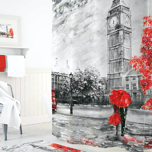 Шторы д/ванн Tropikhome DIGITAL PRINTED Big Ben 180х200см — фото 1