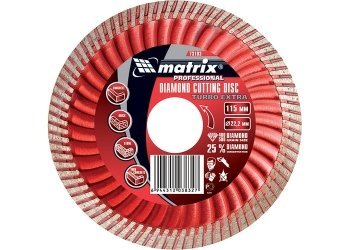 Диск алмазный 150х22,2мм (MATRIX) /turbo extra сухой рез камень, бетон арт. 73195/ — фото 1