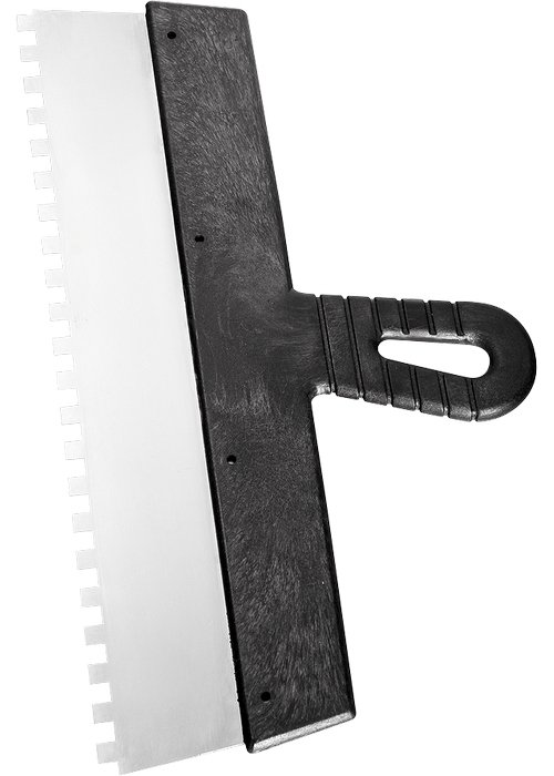 Шпатель 150мм нерж. зуб 6х6 (СИБРТЕХ) /пласт.руч. арт. 85459/ — фото 1