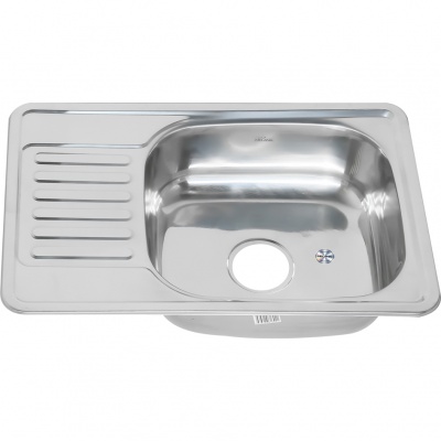 Мойка врезная прямоугольная MELANA 6642 U 0,8/180 с сифоном (220 t*10) — фото 1